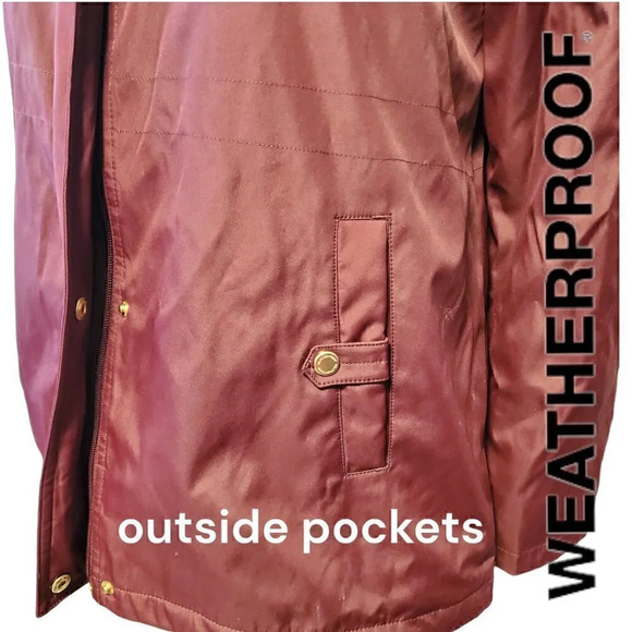Weatherproof | Women's Hooded Anorak Trench in Bordeaux with Gold Hardware | NWT - Picture 10 of 10